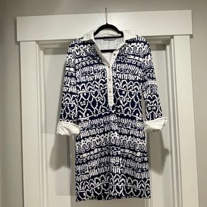 CK Bradley dress size small blue and white